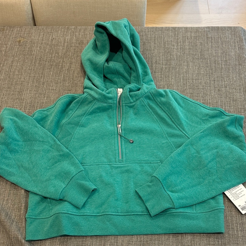 NWT Lululemon Oversized Half Zip Green Hoodie